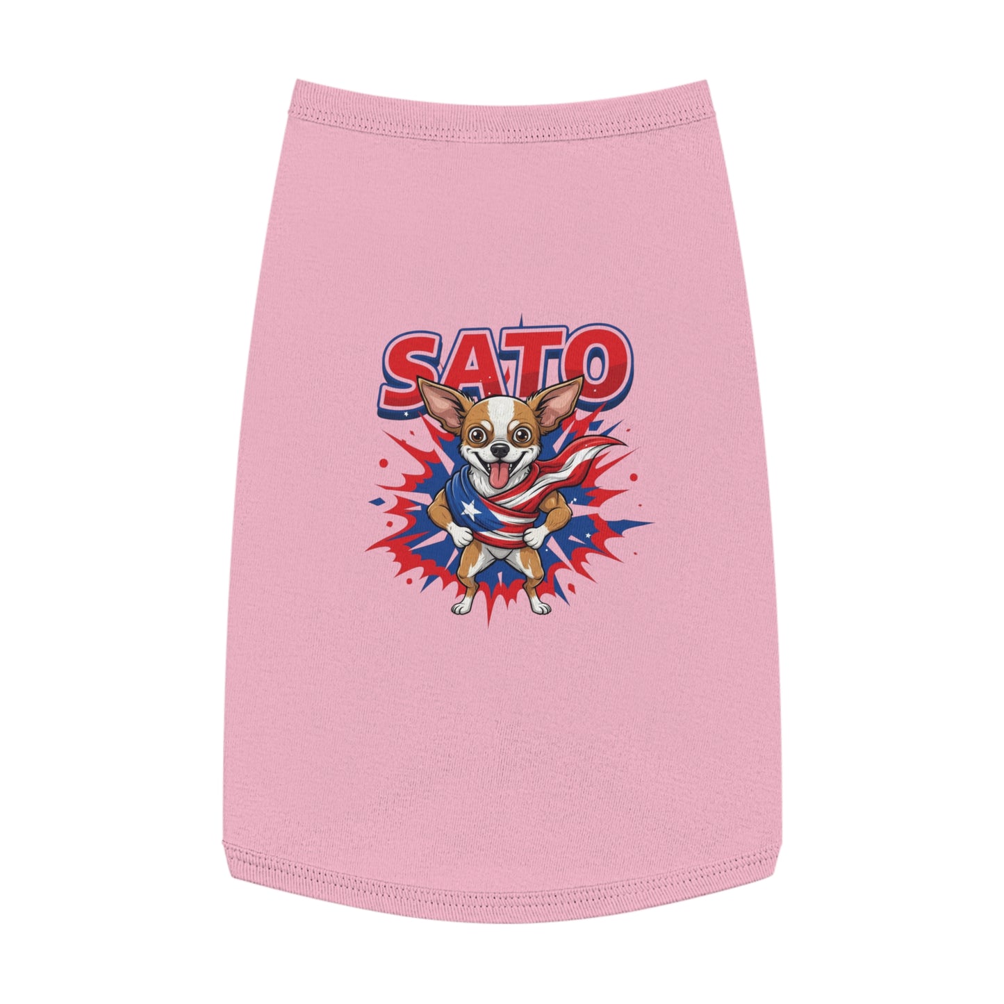 The "Super Sato" Hero Pink Dog Shirt for Dogs